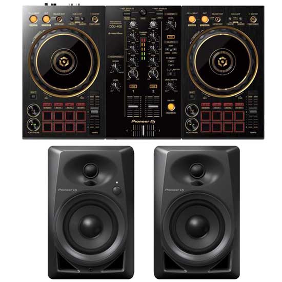 Pioneer DDJ-400-N Gold and DM-40 Black Pack