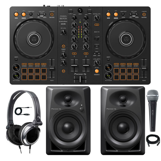 Pioneer DDJ-FLX4 and Pioneer DM-40 Black Package