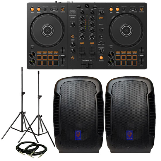 Pioneer DDJ-FLX4 and Technical Pro Lion 15 Package