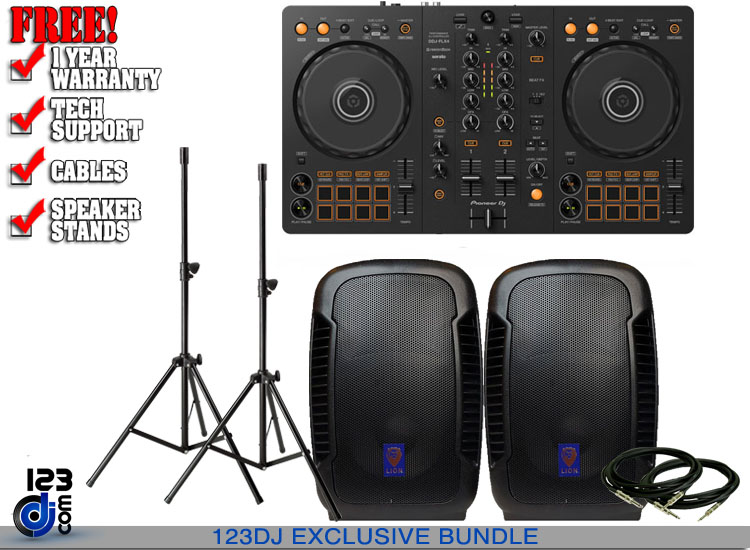 Pioneer DDJ-FLX4 and Technical Pro Lion 15 Package