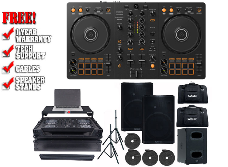 Pioneer DDJ-FLX4 and QSC CP12 with KS112 Package