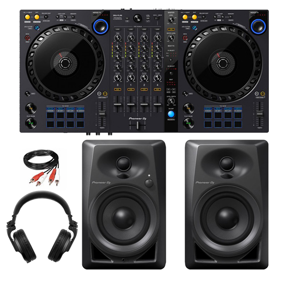 Pioneer DDJ-FLX6 and Pioneer DJ HDJ-X5 with DM-40 Package