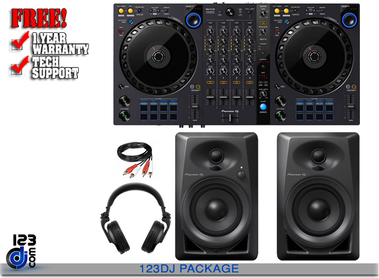 Pioneer DDJ-FLX6 and Pioneer DJ HDJ-X5 with DM-40 Package