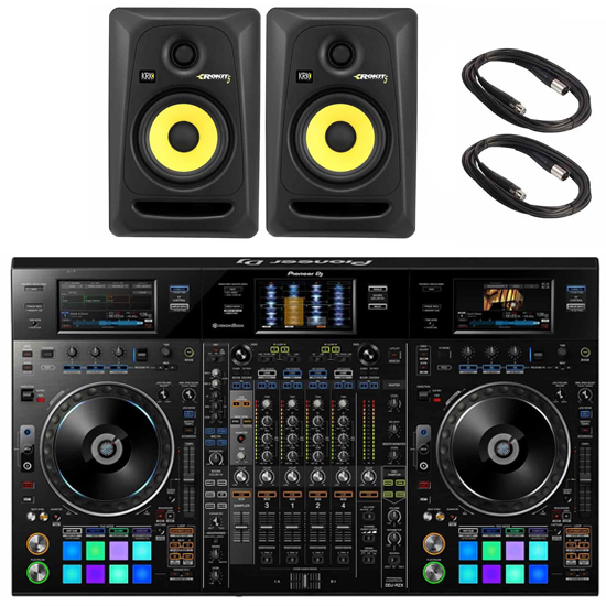 Pioneer DDJ-RZX Pro 4-Channel Rekordbox with KRK Rokit 5" Powered Monitor Speakers Package