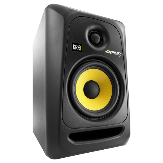 KRK ROKIT 5 G4 5 2-Way Active Studio Monitor with Isolation Pad (Small) &  XLR Cable Bundle 