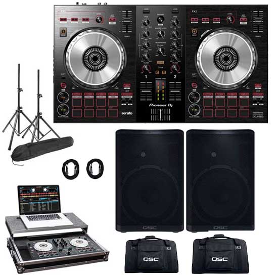 Pioneer DDJ-SB3 and QSC CP12 with Odyssey FRGSPIDDJSB Package