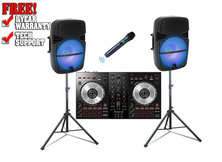 Pioneer DDJ-SB3 & Technical Pro PB8X2WPKG Pack