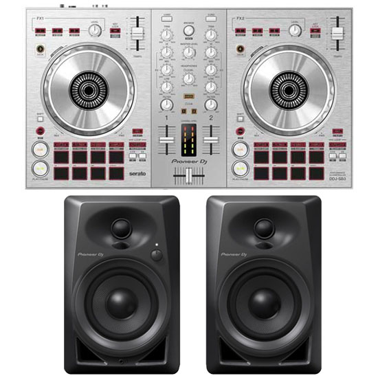 Pioneer DDJ-SB3-S Silver and DM-40 Black Pack