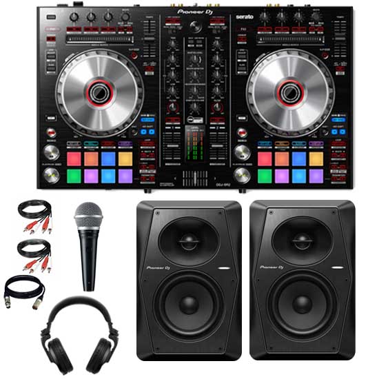 Pioneer DDJ-SR2 and Pioneer DJ HDJ-X5 with VM50 Package