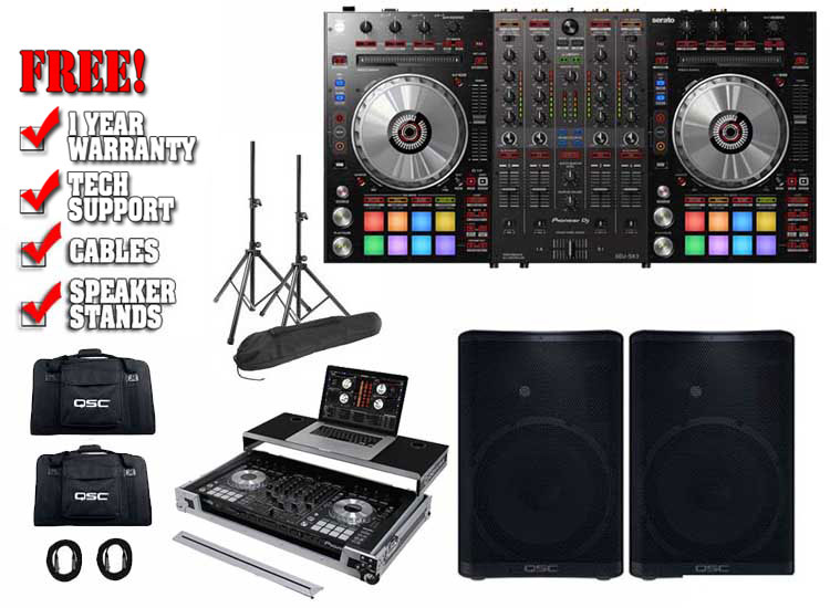 Pioneer DDJ-SX3 and QSC CP12 with Odyssey FRGSPIDDJRX Package