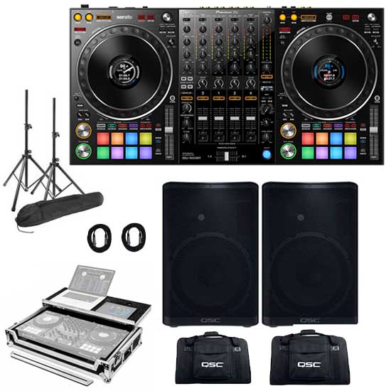 Pioneer DDJ1000SRT and QSC CP12 with Odyssey FZGSDDJ1000W Package
