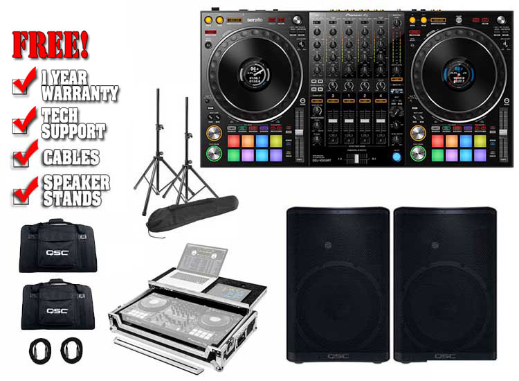 Pioneer DDJ1000SRT and QSC CP12 with Odyssey FZGSDDJ1000W Package