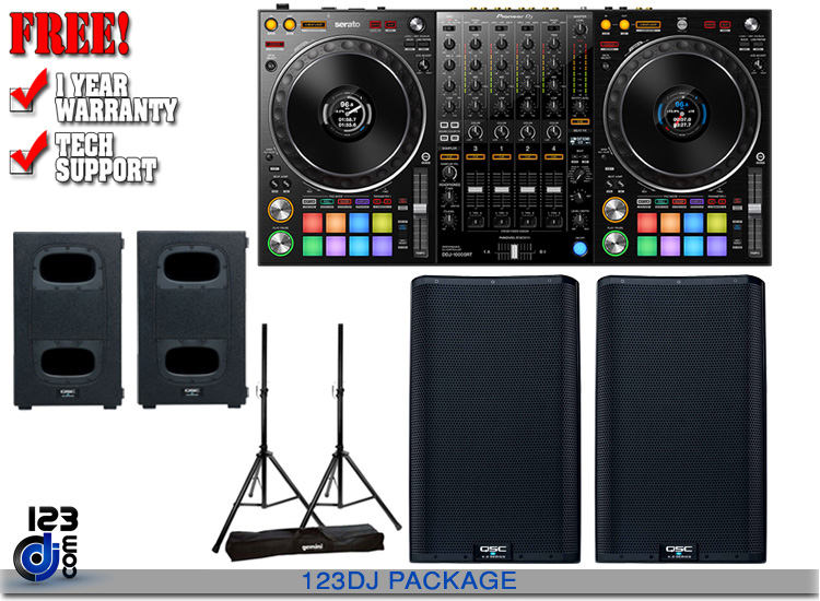 Pioneer DDJ1000SRT and QSC K12-2 with QSC KS112 Package