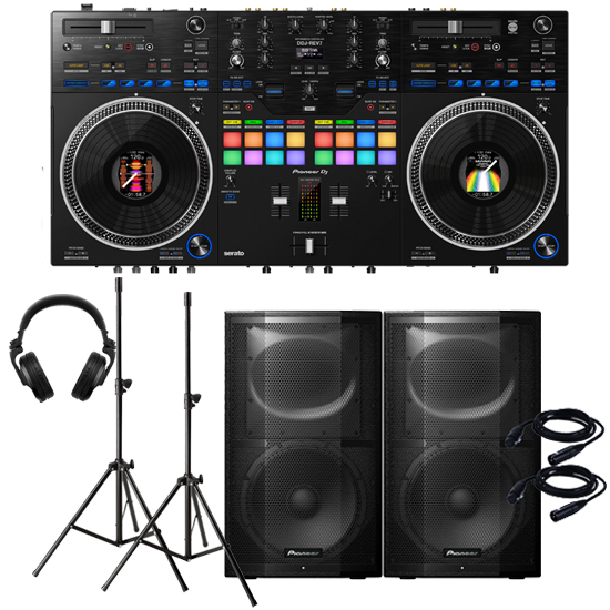 (1) Pioneer DDJ-REV7 & (2) XPRS15 with HDJ-X5 Package