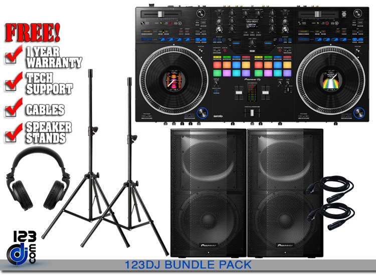 (1) Pioneer DDJ-REV7 & (2) XPRS15 with HDJ-X5 Package