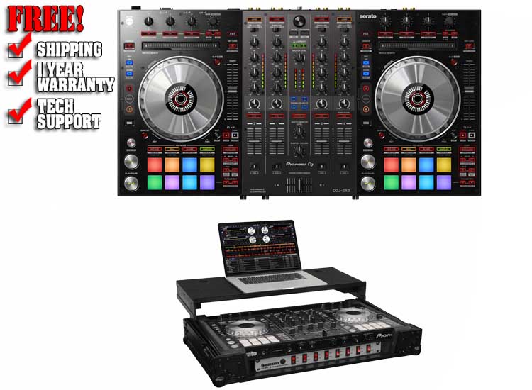 PIONEER DJ DDJ-SX3 + ODYSSEY FZGSPIDDJSX2BL 2U BLACK CASE BUNDLE