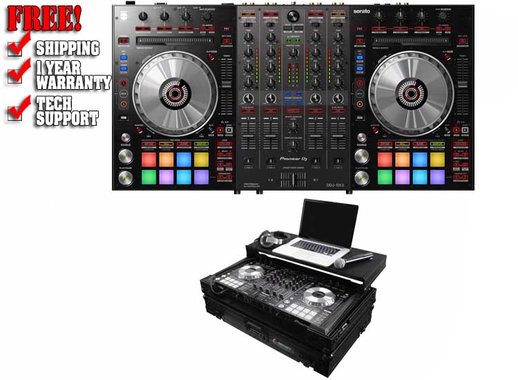 PIONEER DJ DDJ-SX3 + ODYSSEY FZGSPIDDJSXBL Black Case Bundle