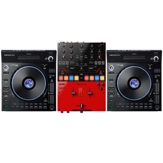 Pioneer DJ DJM-S5 DJ Mixer & 2 DENON DJ LC6000 PRIME Package