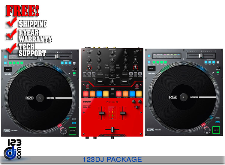 Pioneer DJ DJM-S5 DJ Mixer & 2 RANE TWELVE MKII Package