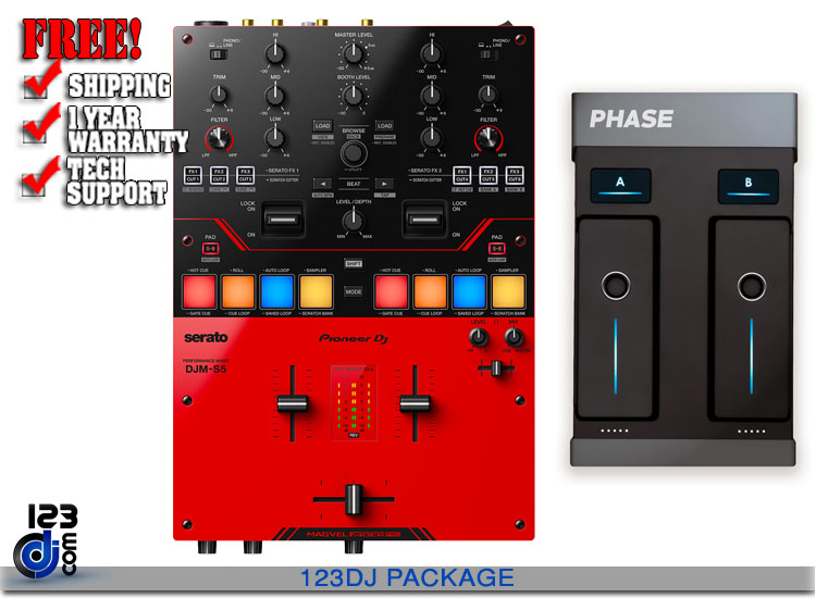 Pioneer DJ DJM-S5 DJ Mixer & PHASE ESSENTIAL Package