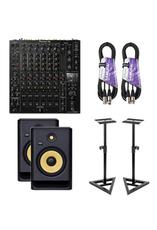 Pioneer DJ DJM-V10 6-Channel & KRK RP8G4 Pair Package