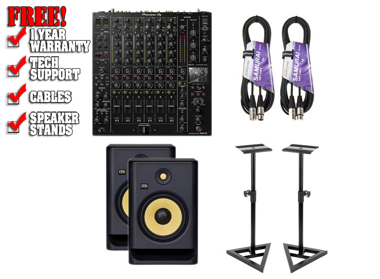 Pioneer DJ DJM-V10 6-Channel & KRK RP8G4 Pair Package