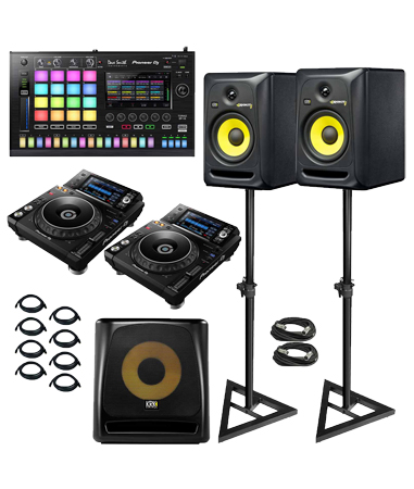 Pioneer XDJ-1000MK2 with Toraiz SP-16 sampler and KRK Studio Monitors DJ Package

