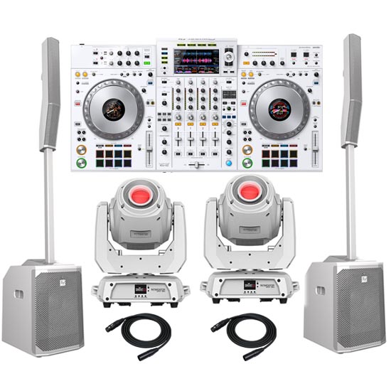 Pioneer XDJ-XZ-W and Electro Voice EVOLVE 50 White with Intimidator Spot 360 White Package