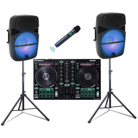 Roland DJ-202 & Technical Pro PB8X2WPKG Pack