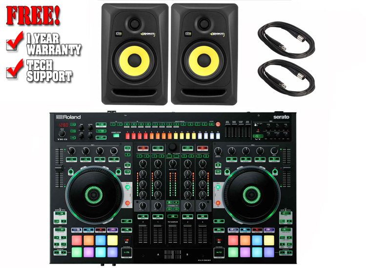 Roland DJ-808 with KRK Rokit RP5G3 5" Powered Monitor Speakers Package