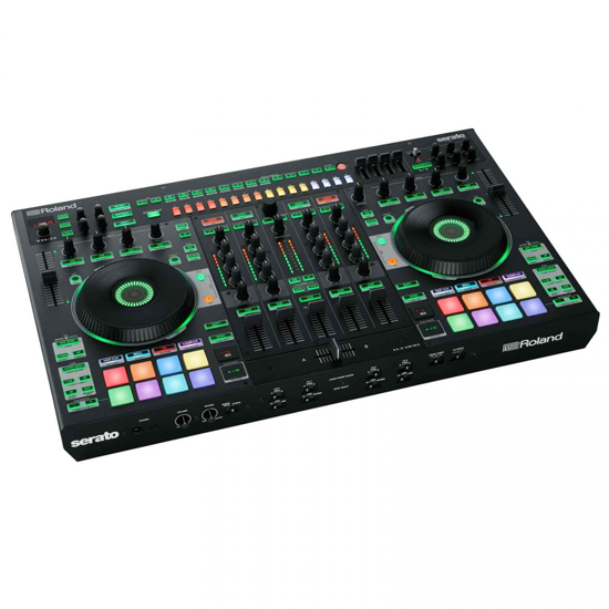 Roland DJ-808 4-Channel Mixer & DJ Controller & KRK RP103G3 10" 3-Way Active Studio Monitors & 12S2 v2 12" Subwoofer Package