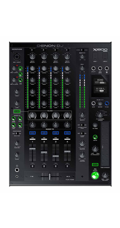 (2) Denon SC5000 Prime and X1800 Prime Mixer with Black ATA Cases DJ Package