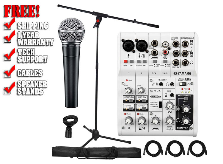  Yamaha AG06 Mixer Livestream Pack