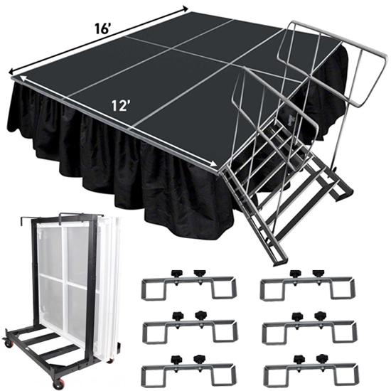 ProX XSQ-4X8 MK3 StageQ 12' x 16' 7 Step Unit Package