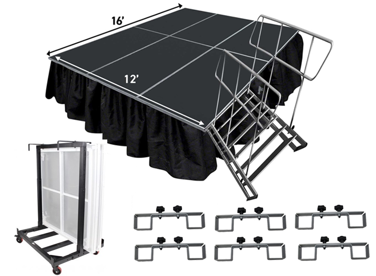 ProX XSQ-4X8 MK3 StageQ 12' x 16' 7 Step Unit Package