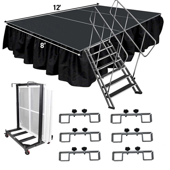 ProX XSQ-4X8 MK3 StageQ 12' x 8' 7 Step Unit Package