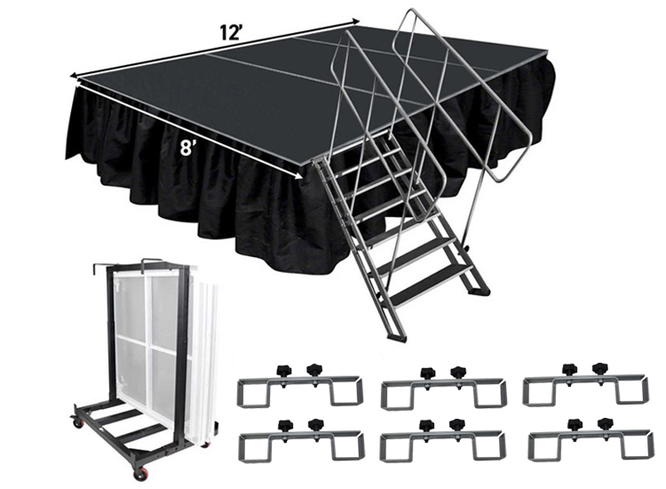 ProX XSQ-4X8 MK3 StageQ 12' x 8' 7 Step Unit Package