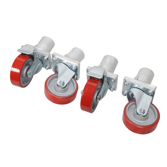 ProX XSQ-10W StageQ™ Locking Staging 10" Height Stage Legs with 5" Rubber Steel Casters | Set of 4