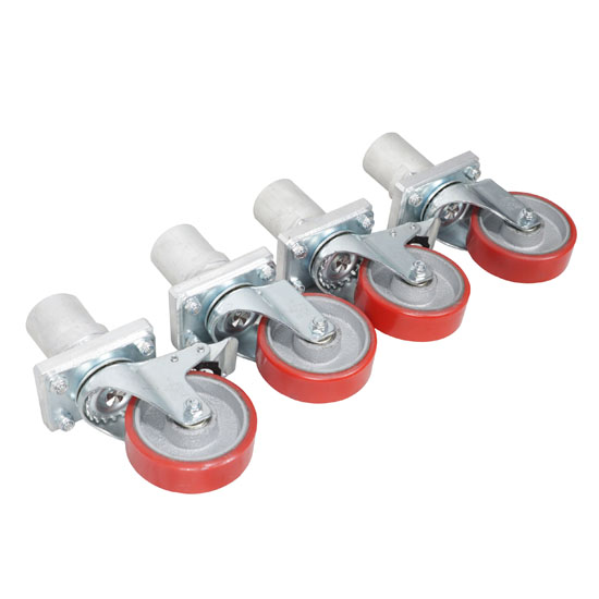 ProX XSQ-10W StageQ™ Locking Staging 10" Height Stage Legs with 5" Rubber Steel Casters | Set of 4