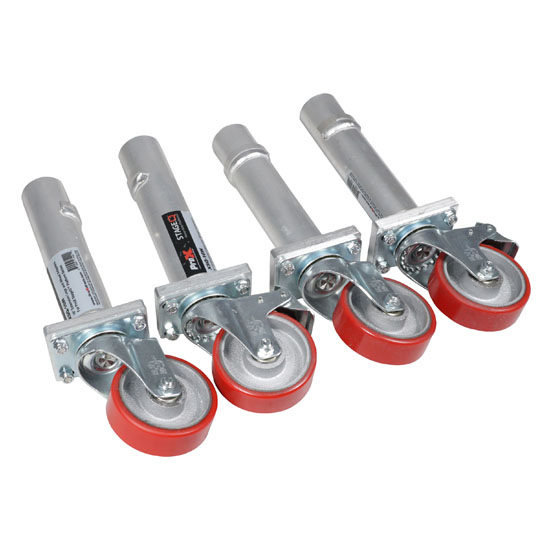 ProX XSQ-16W StageQ™ Locking Staging 16" Height Stage Legs with 5" Rubber Steel Casters | Set of 4