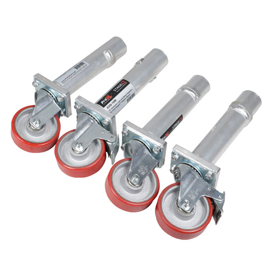 ProX XSQ-16W StageQ™ Locking Staging 16" Height Stage Legs with 5" Rubber Steel Casters | Set of 4