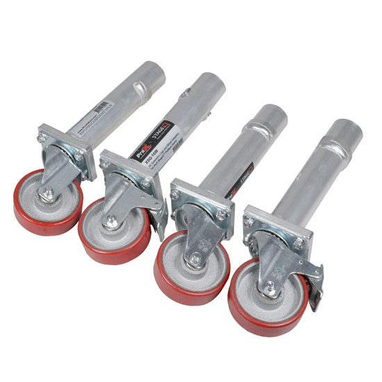 ProX XSQ-16W StageQ™ Locking Staging 16" Height Stage Legs with 5" Rubber Steel Casters | Set of 4