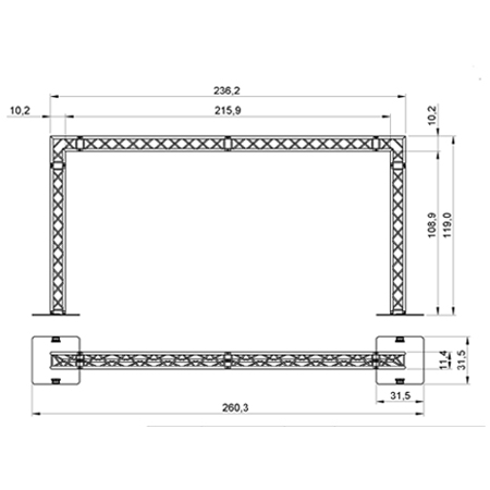 Eliminatrix Post 20FT X 10FT 12" (2mm) Square Truss Package