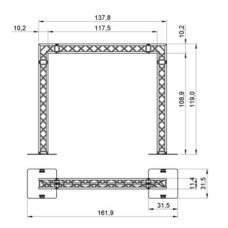 Eliminatrix Post 10FT X 10FT 12" (2mm) Square Truss Package