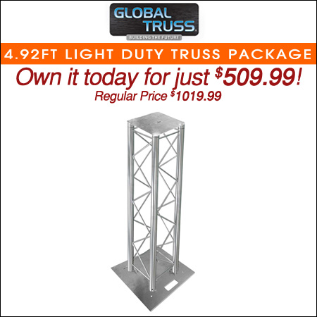 Global Truss 4.92FT Light Duty Truss Lighting Totem Kit Package 