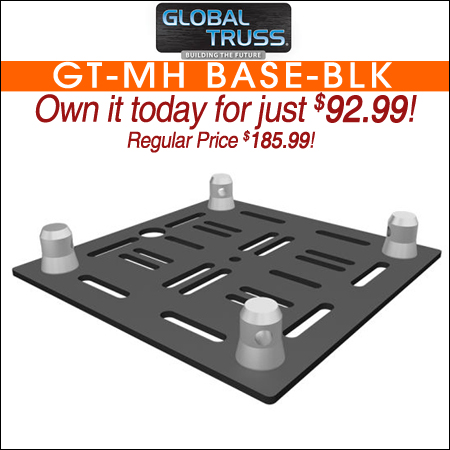 Global Truss GT-MH BASE-BLK Black Aluminum Base Plate