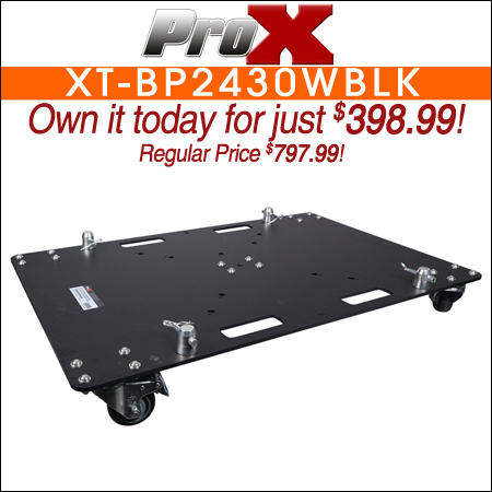 ProX XT-BP2430WBLK 24 x 30 inch Rolling Base Plate- Black Finish