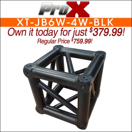 ProX XT-JB6W-4W-BLK 6 Way F34 Corner Block W/16 4 Way Half-Conical Couplers Black Powder Coated | 3mm Wall