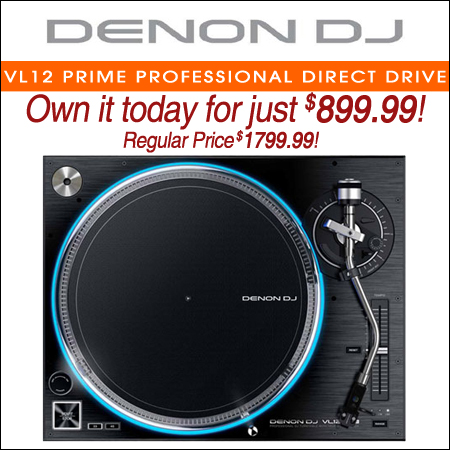 Denon DJ VL12 Prime Professional Direct Drive Turntable with True Quartz Lock