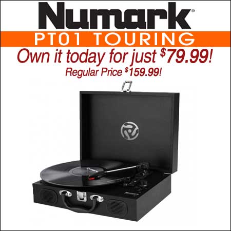 Numark PT01 Touring Classically-styled Suitcase Turntable